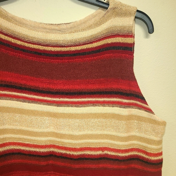 Ralph Lauren Linen Fall Colors Pattern Sleeveless Sweater 1X - Picture 3 of 8
